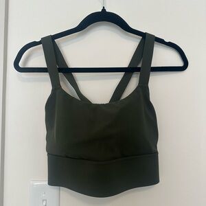 Athleta sports bra olive green M